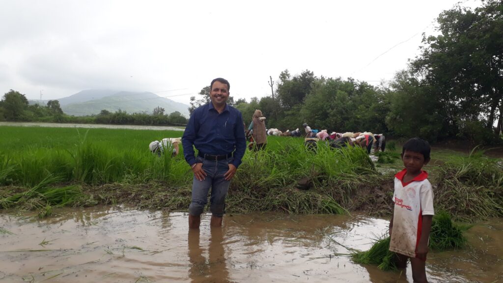 Dr Tushar in village farm