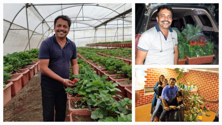 Inside his Green house and with his exotic agri products and family of Dr Tushar